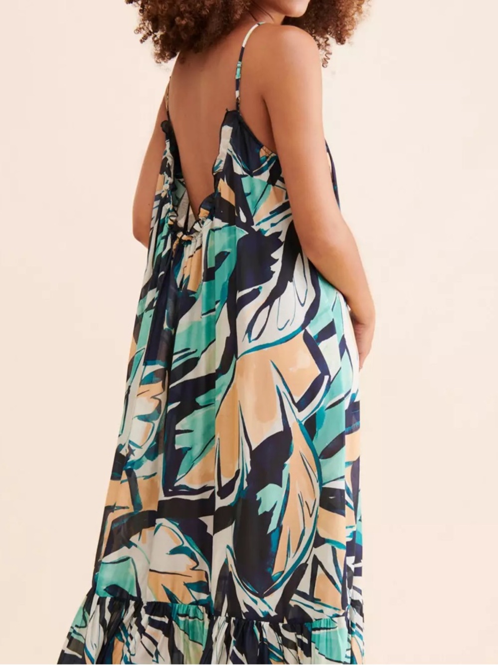 Anthropologie blue green long flowy maxi lightweight dress size XS - Picture 2 of 8